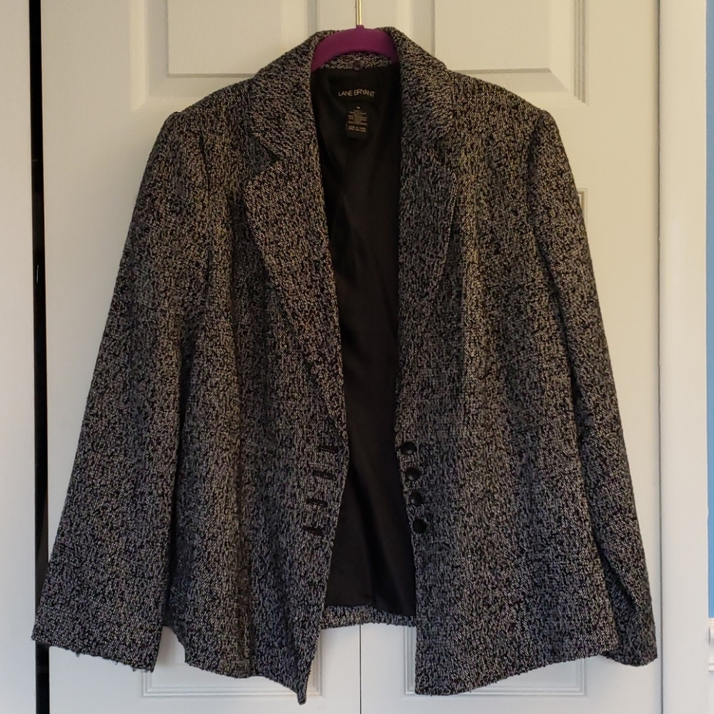 Lane Bryant black and white blazer